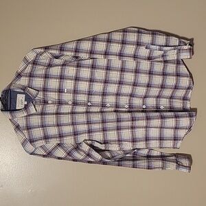 Blue‎ Buddha Mens Button Down Plaid Shirt Multicolored Size Large